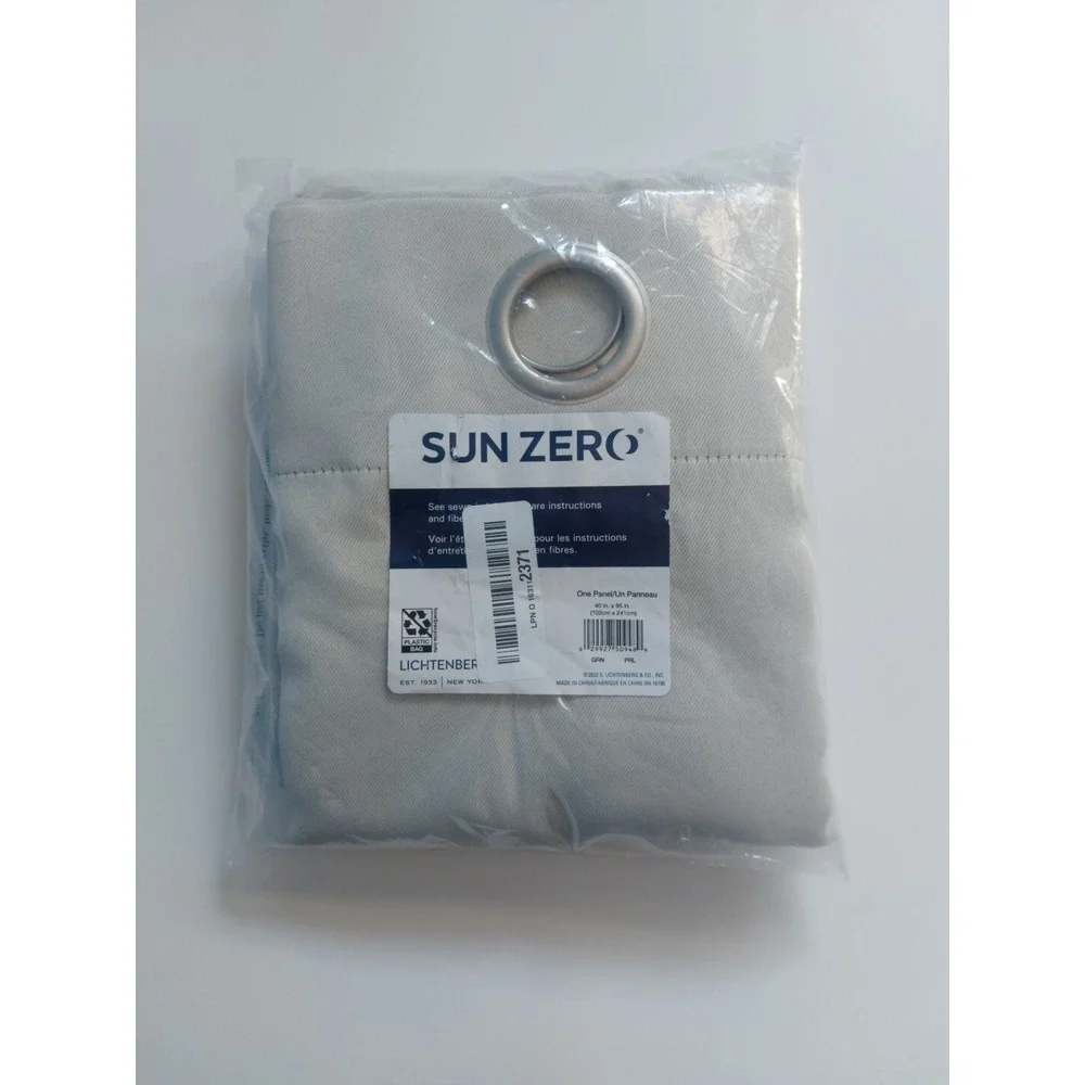 Sun Zero Preston Grommet‎ Blackout 40 x 95 Pearl Curtain one Panel